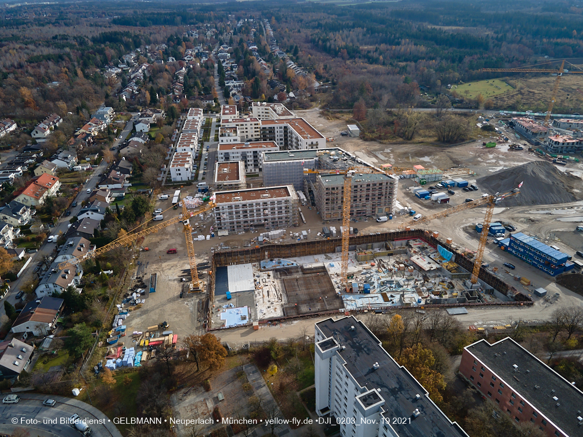 19.11.2021 - Luftbilder von der Baustelle Alexisquartier und Pandion Verde in Neuperlach 19.11.2021 - Luftbilder von der Baustelle Alexisquartier und Pandion Verde in Neuperlach